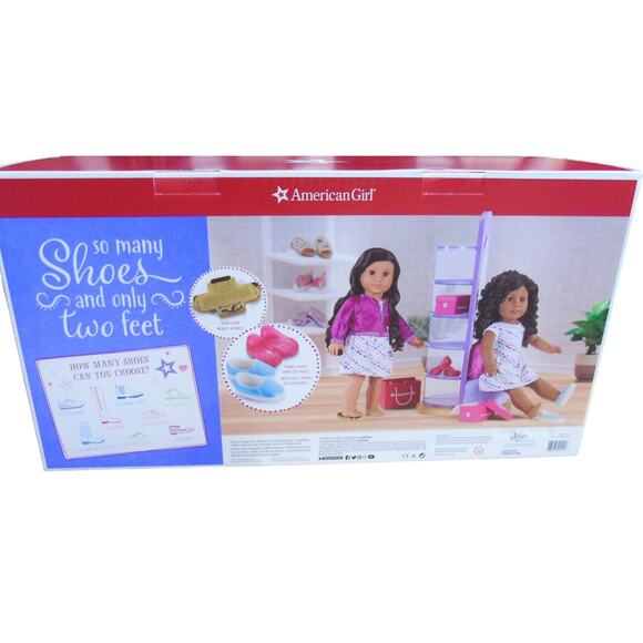 American Girl SHOE STORE STORAGE TOWER Shoes Sizer Boxes Mirror Pillow Seat Bag - Picture 8 of 10